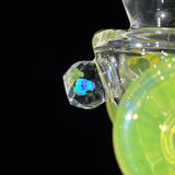 Iridescent glass peak recycler top